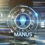 Interface holographique de Manus IA, un assistant intelligent futuriste utilisant l'intelligence artificielle